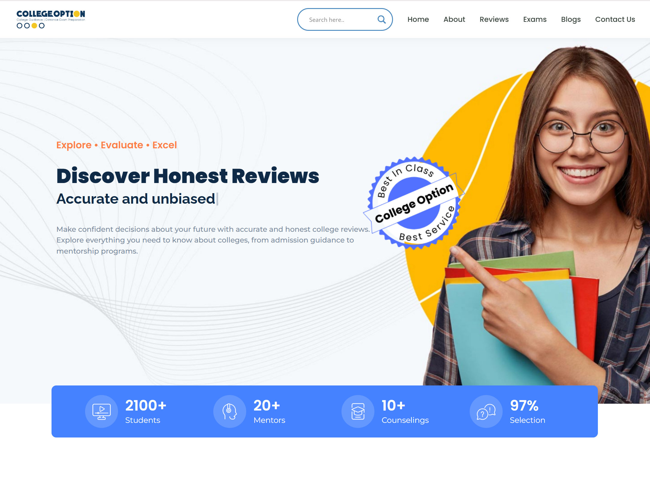 CollegeOption website — home